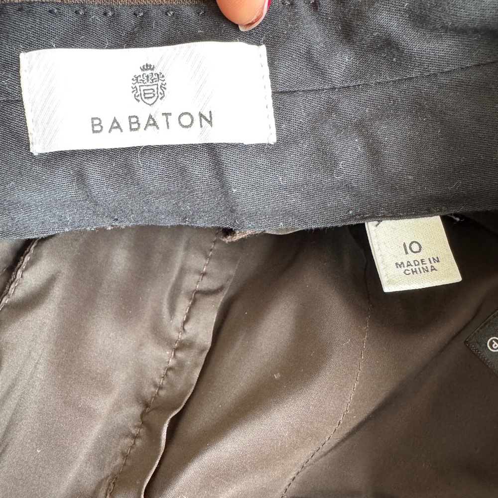Babaton Pleated Wide Leg Brown Pants High-Waisted - Picture 8 of 13